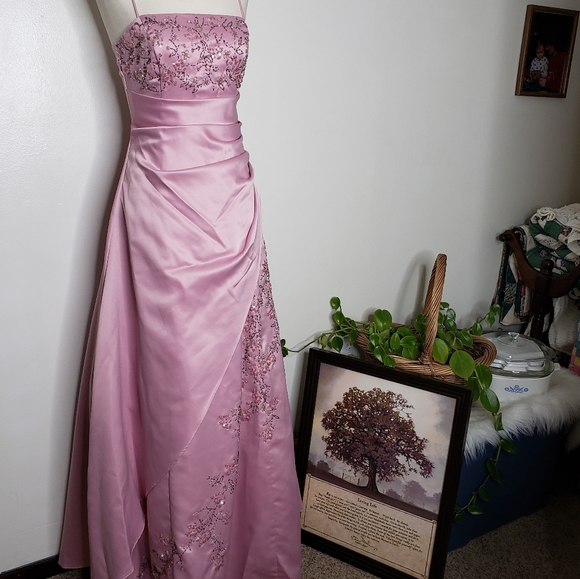Jodi Kristopher Rum Pink Prom Dress Small Tall - Picture 15 of 16